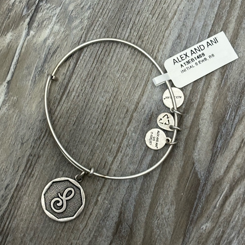 Alex and Ani Silver “S” Initial Charm Bracelet NWT!
